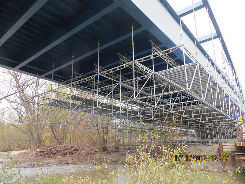 Sonderkonstruktion an der ICE Brücke in Erfurt/Bischleben