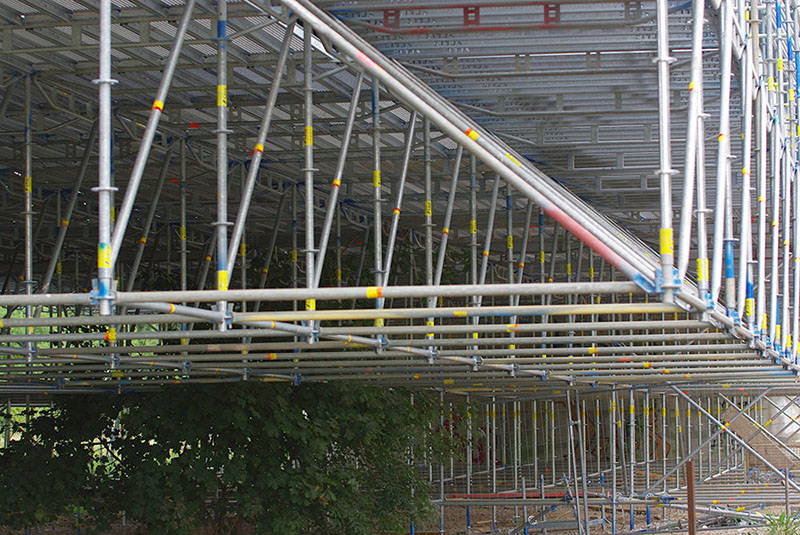 Sonderkonstruktion an der ICE Brücke in Erfurt/Bischleben