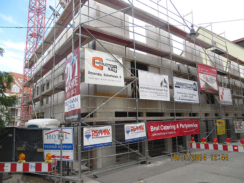 Neubau Bachmann Hotel in Erfurt, Ecke Futterstraße-Meienbergstraße